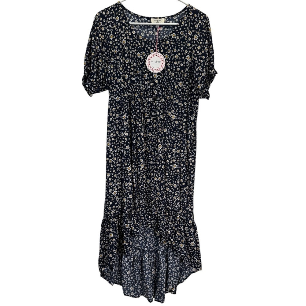Umgee Baby Doll Black and White Floral Dress. Size S